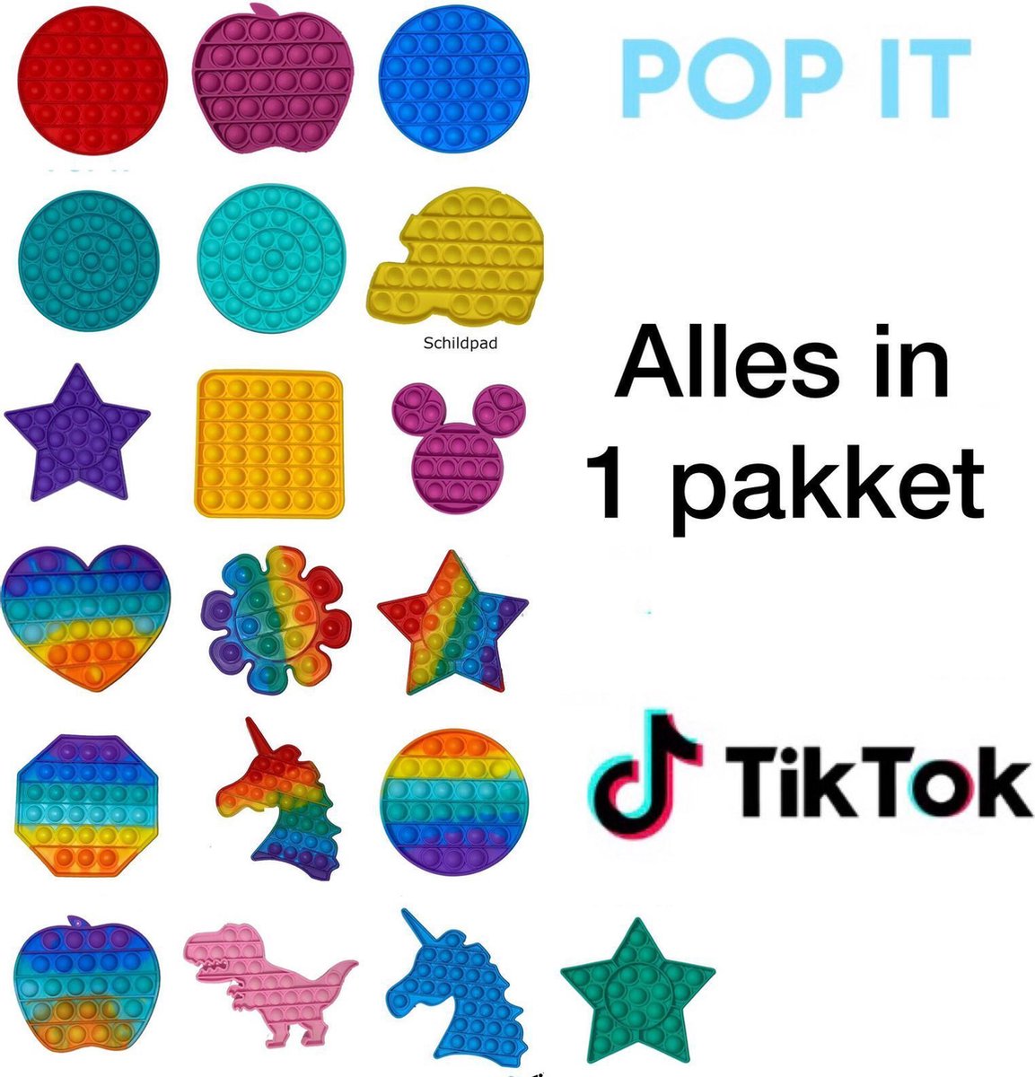 Pop it fidget toys (Grote Surprise Monster Pakket Alles in 1) | Tiktok trend 2021 | Bubbel pop | Educatief | Anti stress | Speeltje | Stressknopjes |  Meisje √ jongen √ volwassenen | Verjaardag cadeau√√√